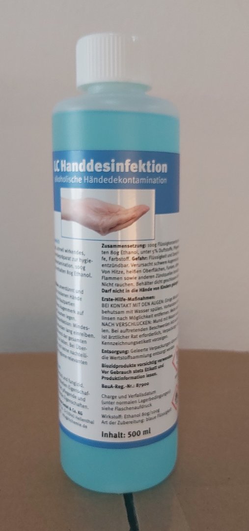 Handdesinfektion / Händedesinfektion - viruzid, bakterizid und fungizid